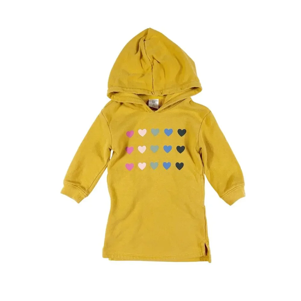 Gap Heart Hoodie Dress & Organic Cotton Heart Leggings Outfit Size 3